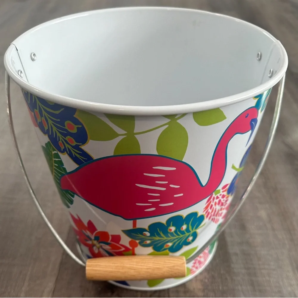 💞 New Metal Flamingo Bucket with Handle